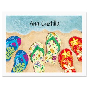 Baja Flip-Flops Personalized Note Cards