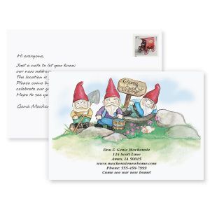 Gnome, Sweet Gnome New Address Postcards