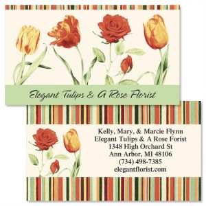 Elegant Tulips Double-Sided Business Cards