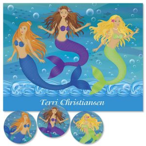 Mermaids  Personalized  Note Cards