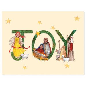Joy Nativity  Note Card Size  Christmas Cards