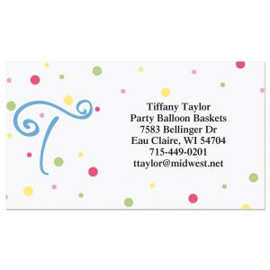 Splatter Dot Initial Business Cards