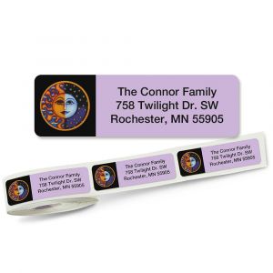 Sun and Moon Rolled Return Address Labels