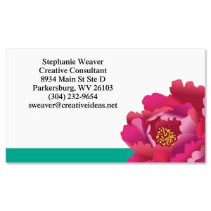 Pink and Red Peony Business Cards