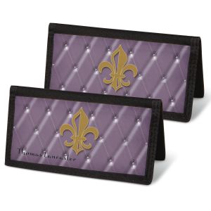 Bronze Fleur De Lis Personal Checkbook Covers