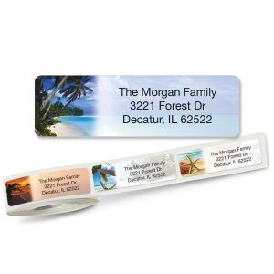 Tropical Paradise Rolled Address Labels (5 Designs)