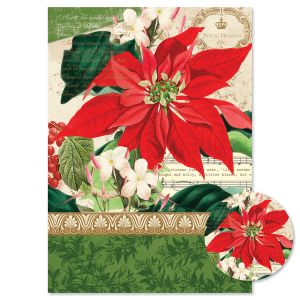 Winter Joy Poinsettia Christmas Cards