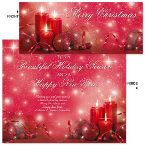 Glowing Lights Slimline Holiday Cards