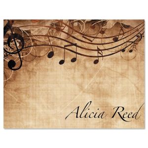 Sheet Music Personalized Note Cards - Set of 12