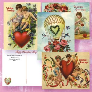 Vintage Personalized Valentine Postcards