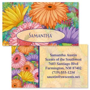 Pastel Gerber Daisies Double-Sided  Business Cards