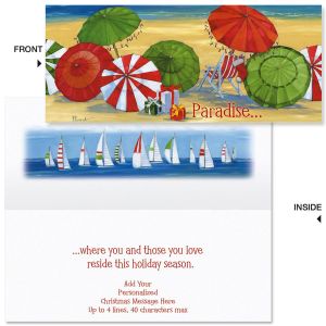 Holiday Umbrella  Slimline Holiday Cards