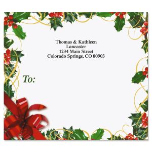 Holly Bow Package Labels