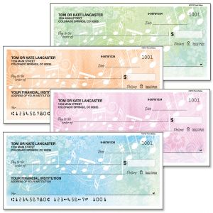 Floral Notes Personal Checks