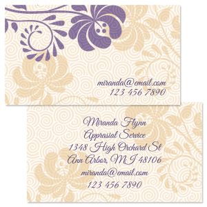 Frosty Lavender Double-Sided Business Cards