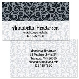 White-Grey-Black Double-Sided Business Cards
