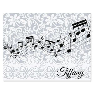 White-Grey-Black Personalized Note Cards