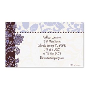 Lavender Brocade Business Cards