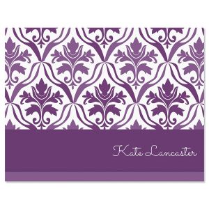 Aubergine Elegance Personalized Note Cards