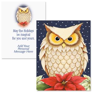 Winter Owl Note Card Size Christmas Cards