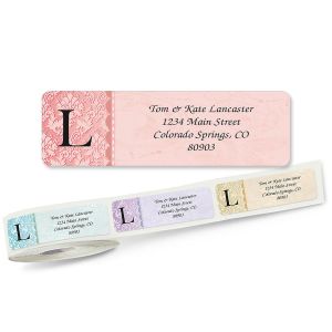 Scalloped Initial Rolled Return Address Labels  (5 Designs)