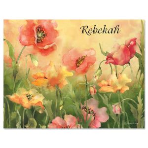 Poppies Personalized Note Cards