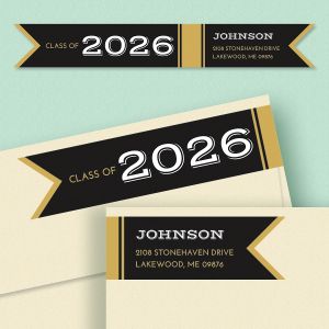 Graduation Day Connect Wrap Diecut Return Address Labels
