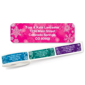 Snowflakes Rolled Address Labels (5 Designs)