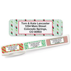 Christmas Holly Rolled Return Address Labels  (5 Designs)