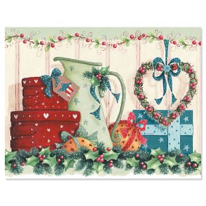 Country Cheer Note Card Size Christmas Cards