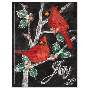 Holly Cardinals Note Card Size Christmas Cards