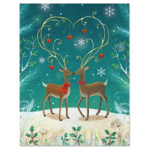 Adorned Antlers Note Card Size Christmas Cards