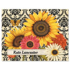 French Sunflower Personalized Note Cards