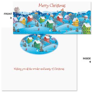 Snow Village Slimline Holiday Cards