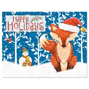 Frosty Fox Note Card Size Christmas Cards