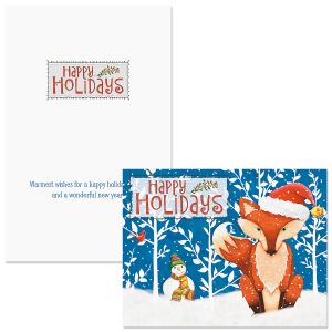 Frosty Fox Note Card Size Christmas Cards