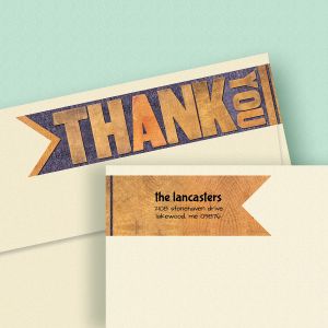 Bold Thank You Connect Wrap Diecut Address Labels