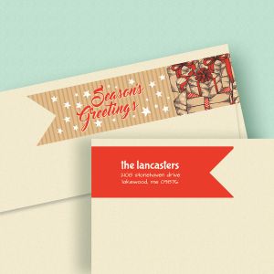 Christmas Carton Connect Wrap Diecut Address Labels (4 Designs)