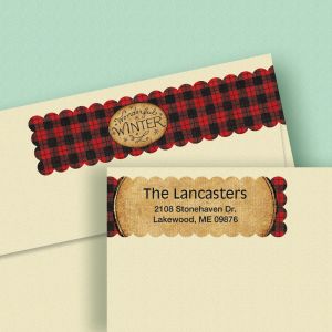 Winter Red Connect Wrap Diecut Address Labels (4 Designs)