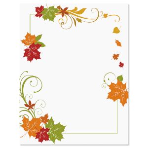 Fall Flourish Frame Halloween Letter Papers