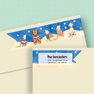 Patriotic Howlers Connect Wrap Diecut Address Labels