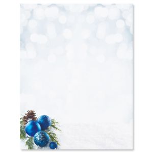 Blue Ornaments Christmas Letter Papers