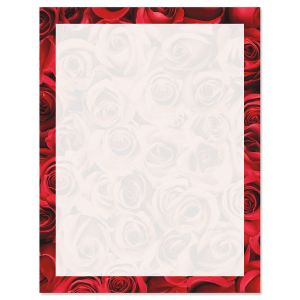 Bed of Roses on White Letter Papers