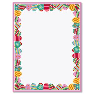 Pink Frame Easter Eggs Letter Papers