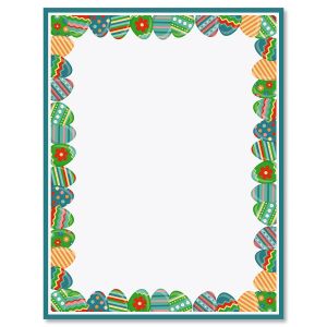 Blue Frame Easter Eggs Easter Letter Papers