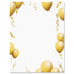 Gold Balloons Letter Papers