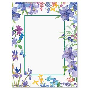 Purple Scatter Floral Letter Papers