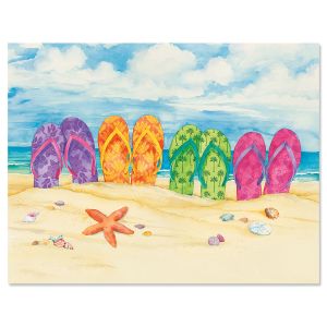 Toes in the Sand Note Card Size Christmas Cards