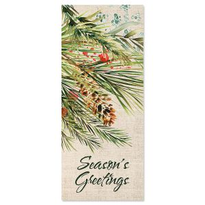 Pine & Berries Slimline Holiday Cards