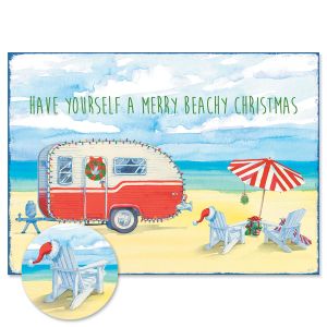 Christmas Beach Camper Christmas Cards